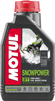 как выглядит моторное масло motul snowpower 2t 1л  на фото