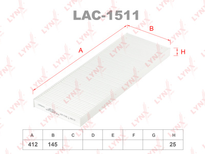 как выглядит фильтр салонный lynxauto lac-1511 на фото